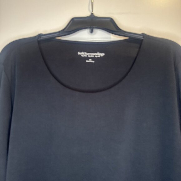 Soft Surroundings Womens Larsa Black Layered Front Tunic Top Sz 2X NEW Basic - Picture 2 of 10
